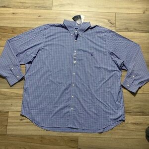 Ralph Lauren Men's‎ Performance Check Long Sleeve Classic Button Down Shirt 4XB